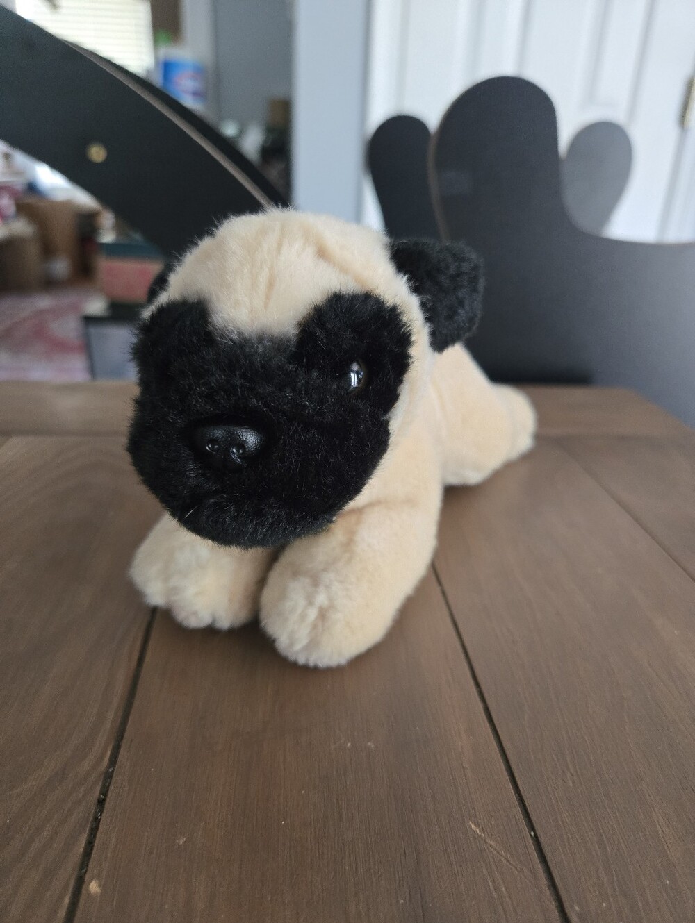 Plush Pug Dog Aurora Miyoni Black and Cream